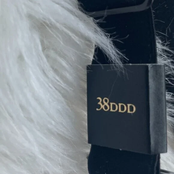 NWOT Victoria's Secret Strapless Black & White polkadot floral lace trim 38DDD - Picture 8 of 15